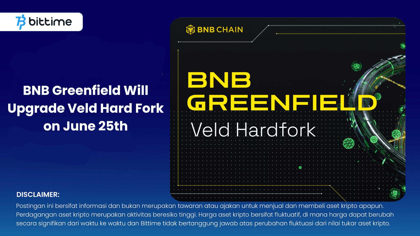 BNB Greenfield Will Upgrade Veld Hard Fork  