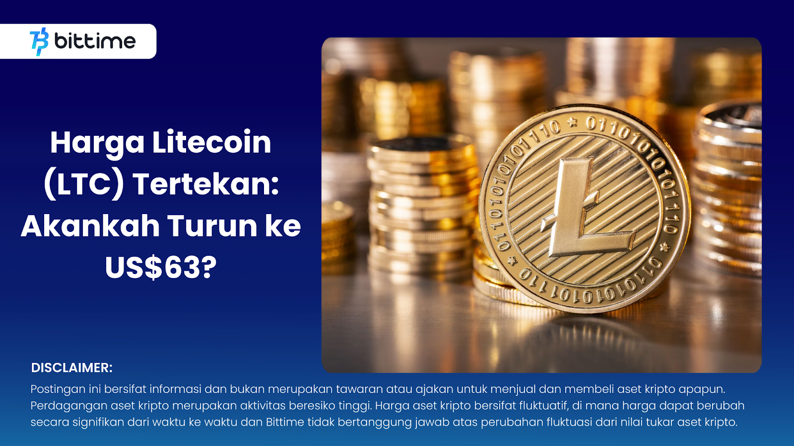 Litecoin (LTC) Price Pressured: Will it Drop to US$63?
