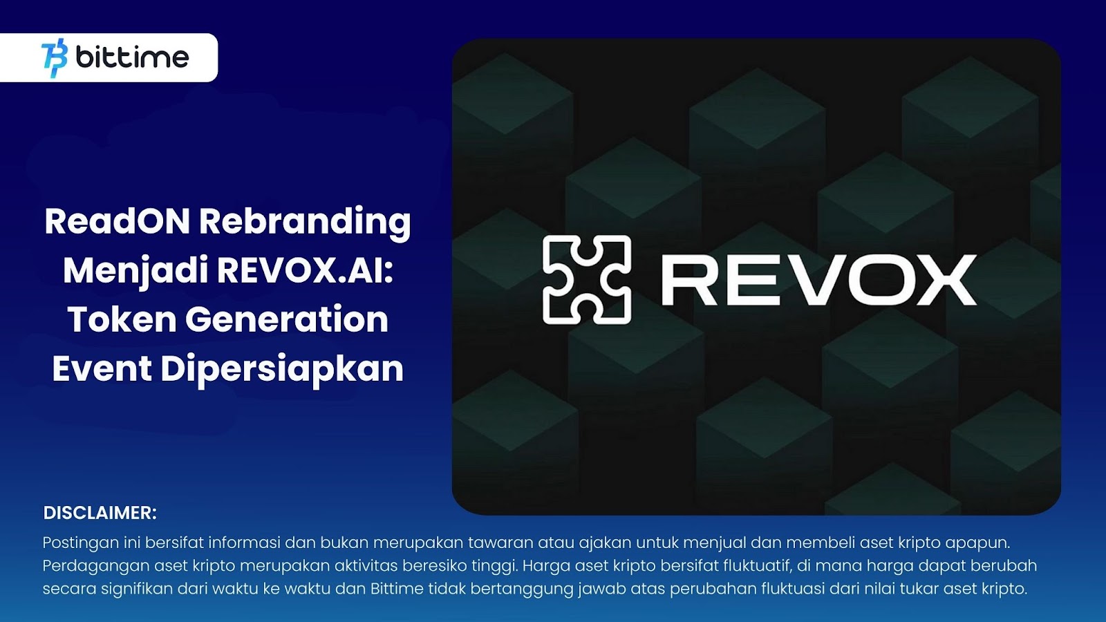 ReadON Rebranding Menjadi REVOX.AI: Token Generation Event Dipersiapkan