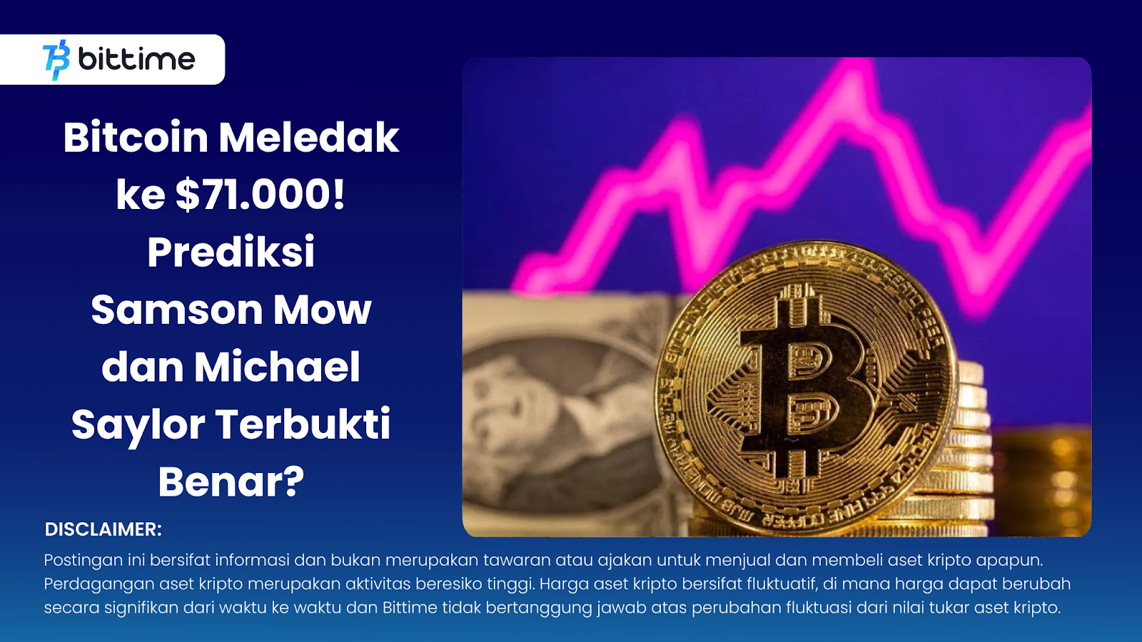 Bitcoin Meledak ke $71.000! Prediksi Samson Mow dan Michael Saylor Terbukti Benar
