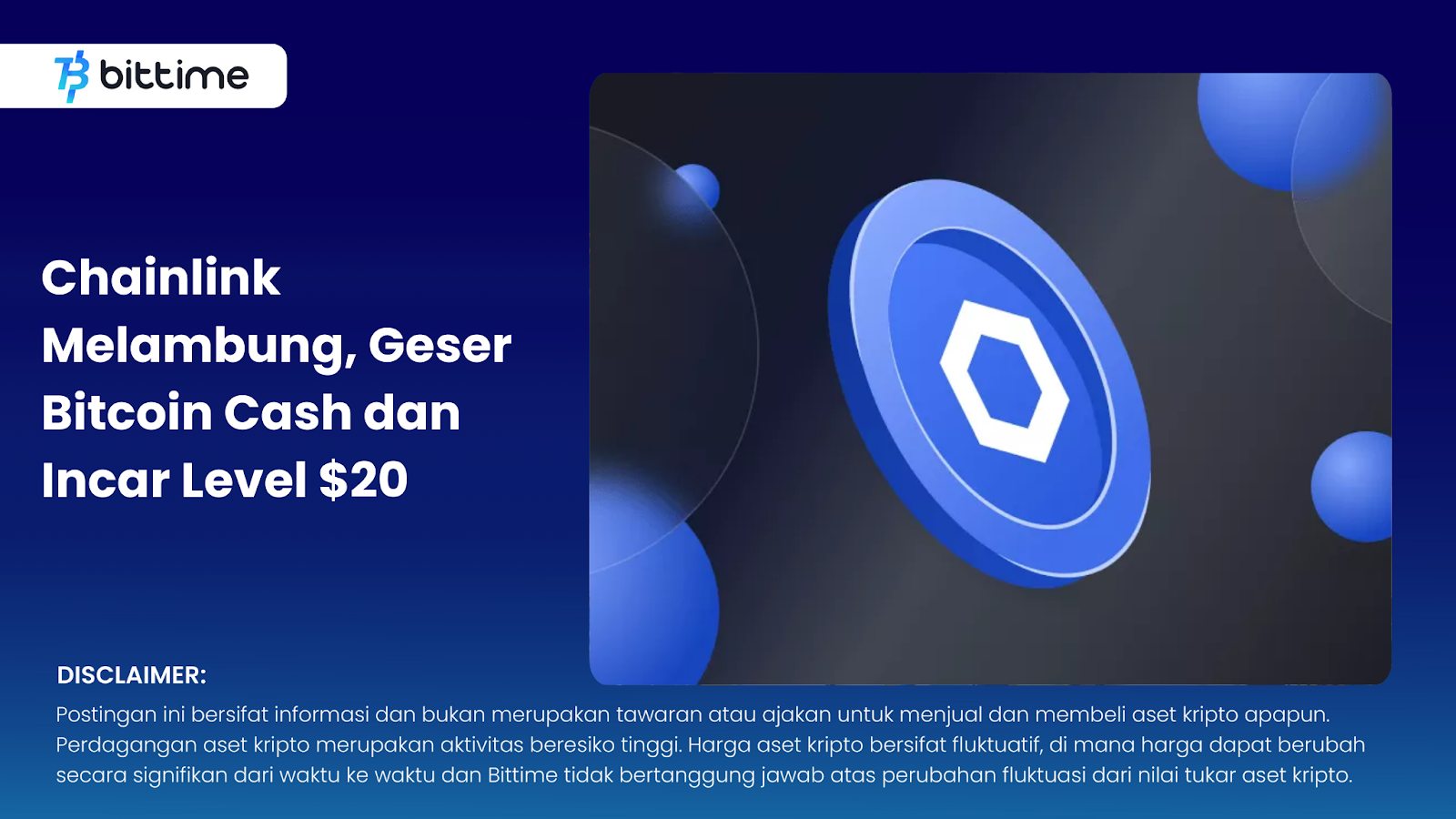 Chainlink Melambung, Geser Bitcoin Cash dan Incar Level $20