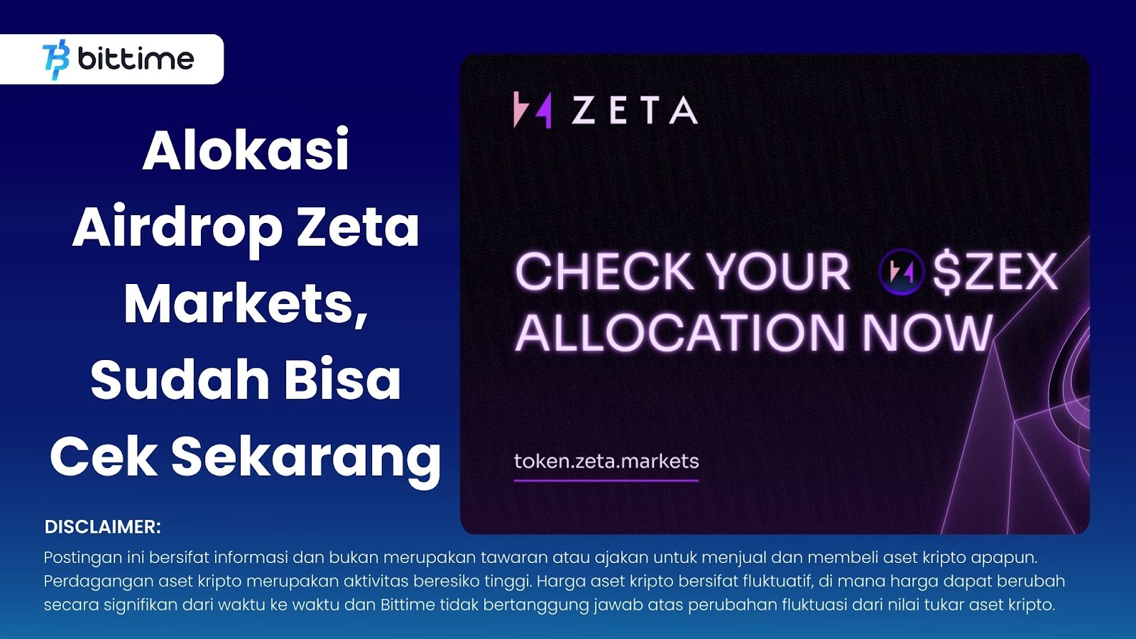 Cek Alokasi Airdrop $ZEX Zeta Markets