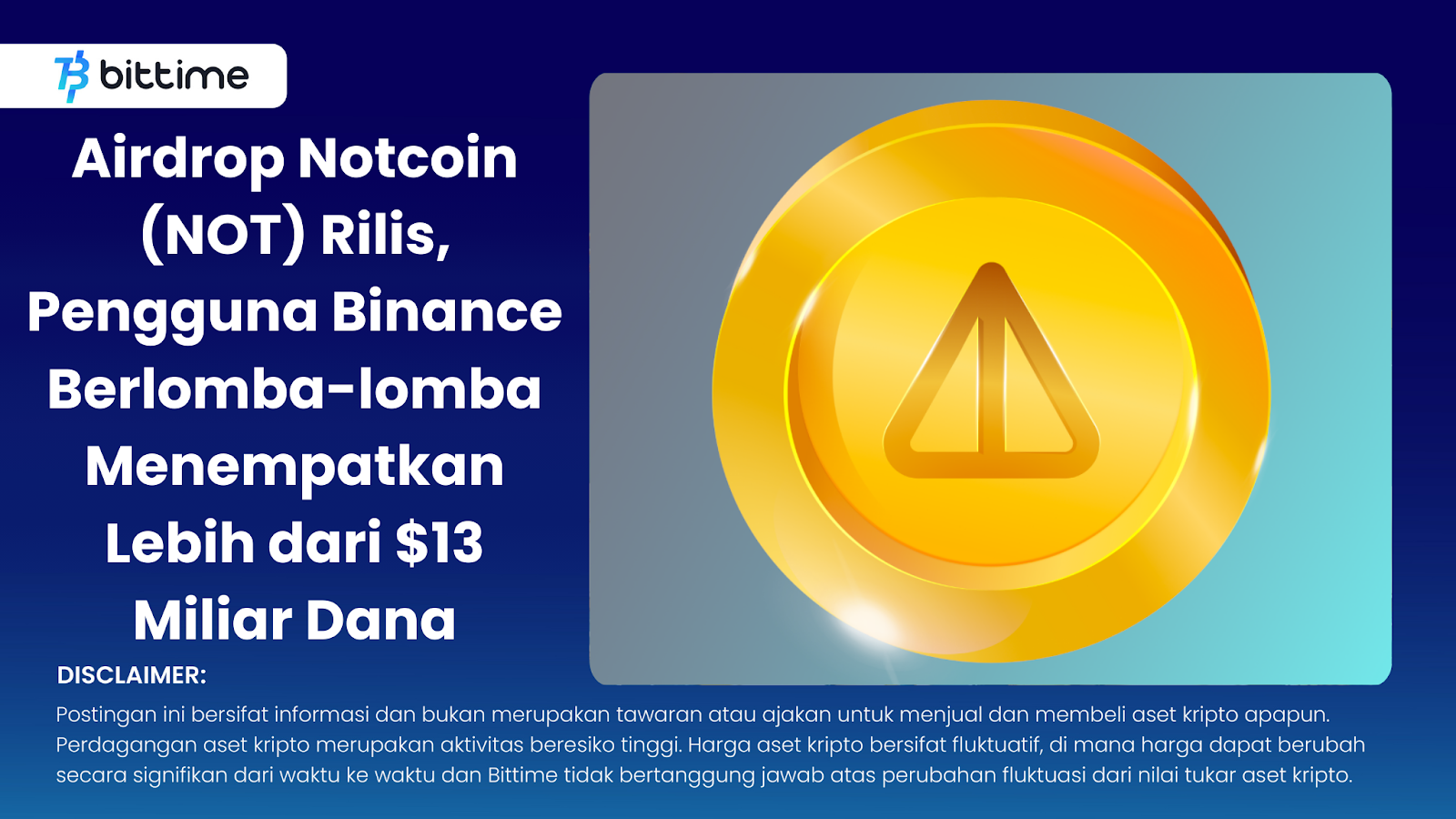 Airdrop Notcoin (NOT) Rilis, Pengguna Binance Berlomba-lomba Menempatkan Lebih dari $13 Miliar Dana