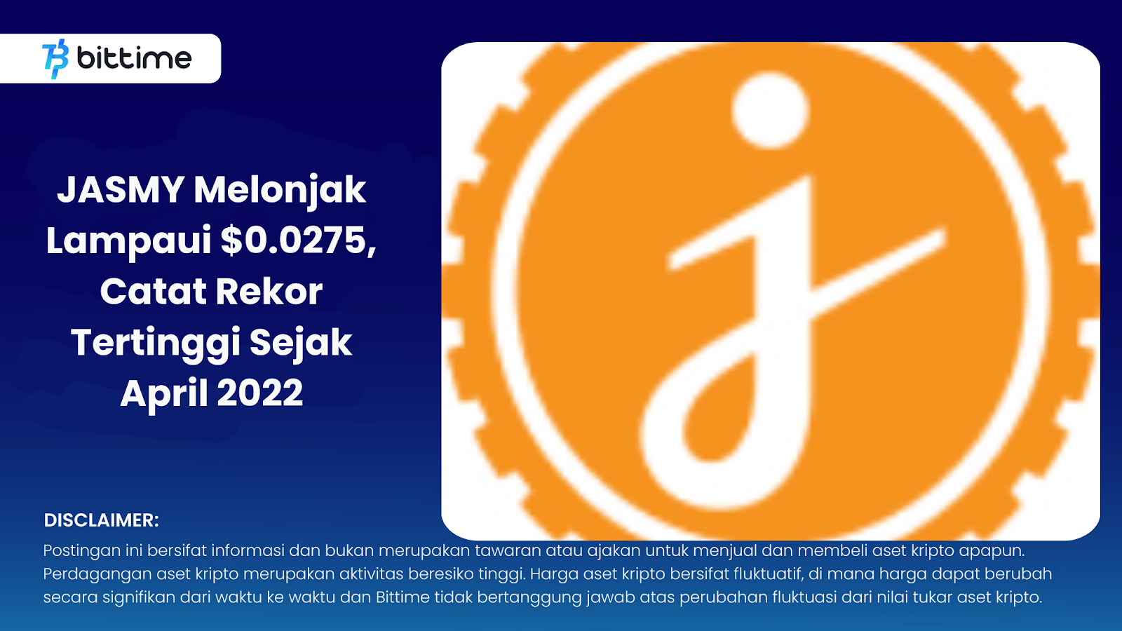 JASMY Melonjak Lampaui $0.0275, Catat Rekor Tertinggi Sejak April 2022