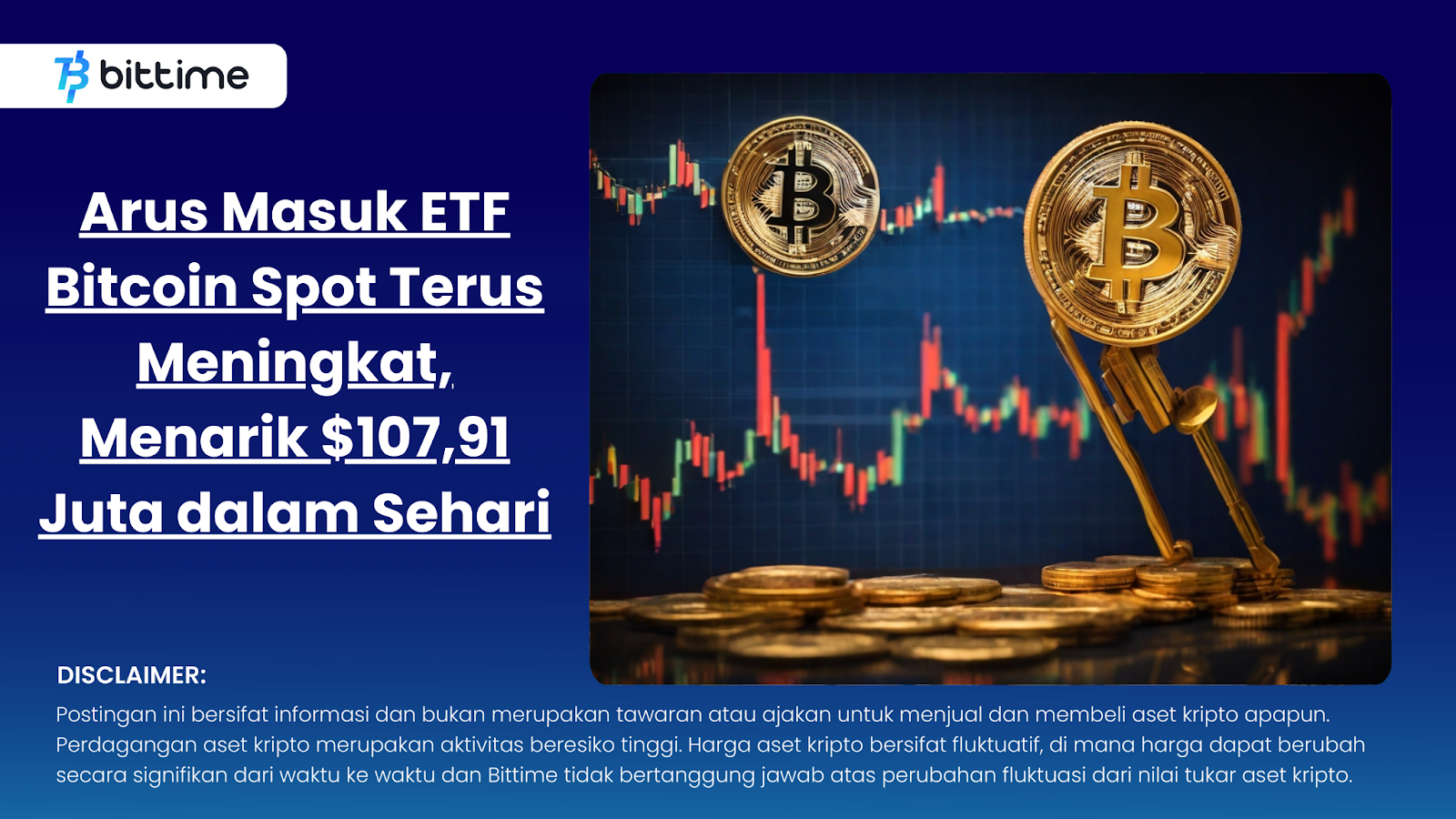 Arus Masuk ETF Bitcoin Spot Terus Meningkat, Menarik $107,91 Juta dalam Sehari
