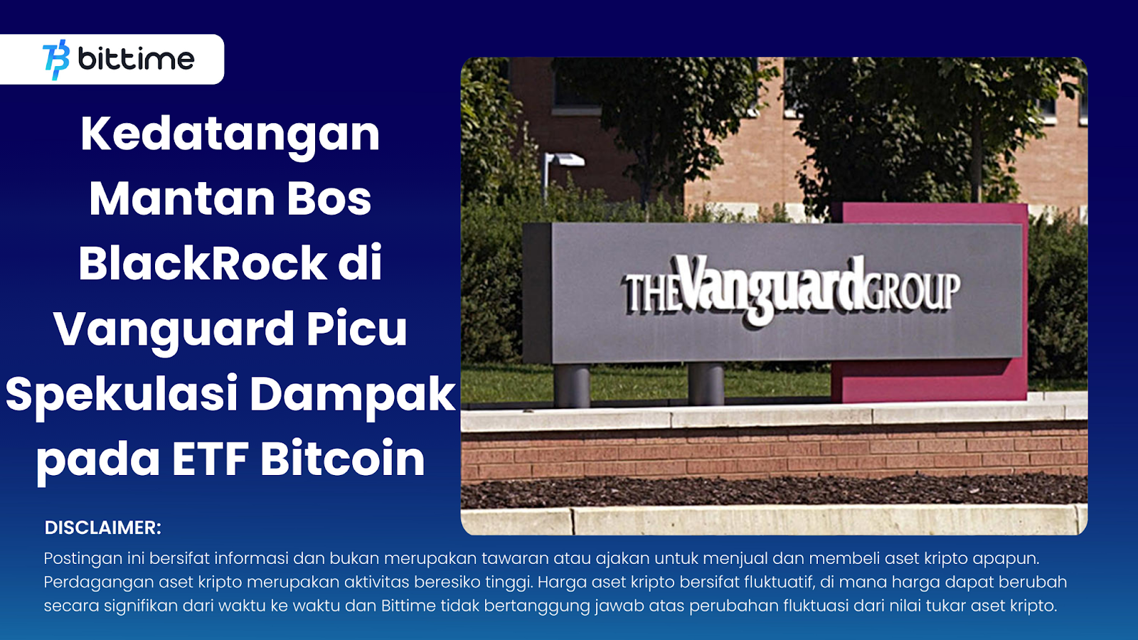 Kedatangan Mantan Bos BlackRock di Vanguard Picu Spekulasi Dampak pada ETF Bitcoin