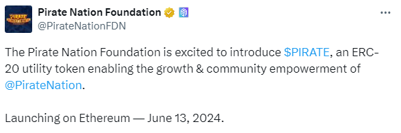 Distribusi Token PIRATE