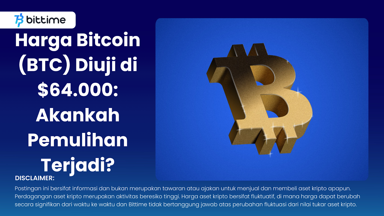 Harga Bitcoin (BTC) Diuji di $64.000: Akankah Pemulihan Terjadi?