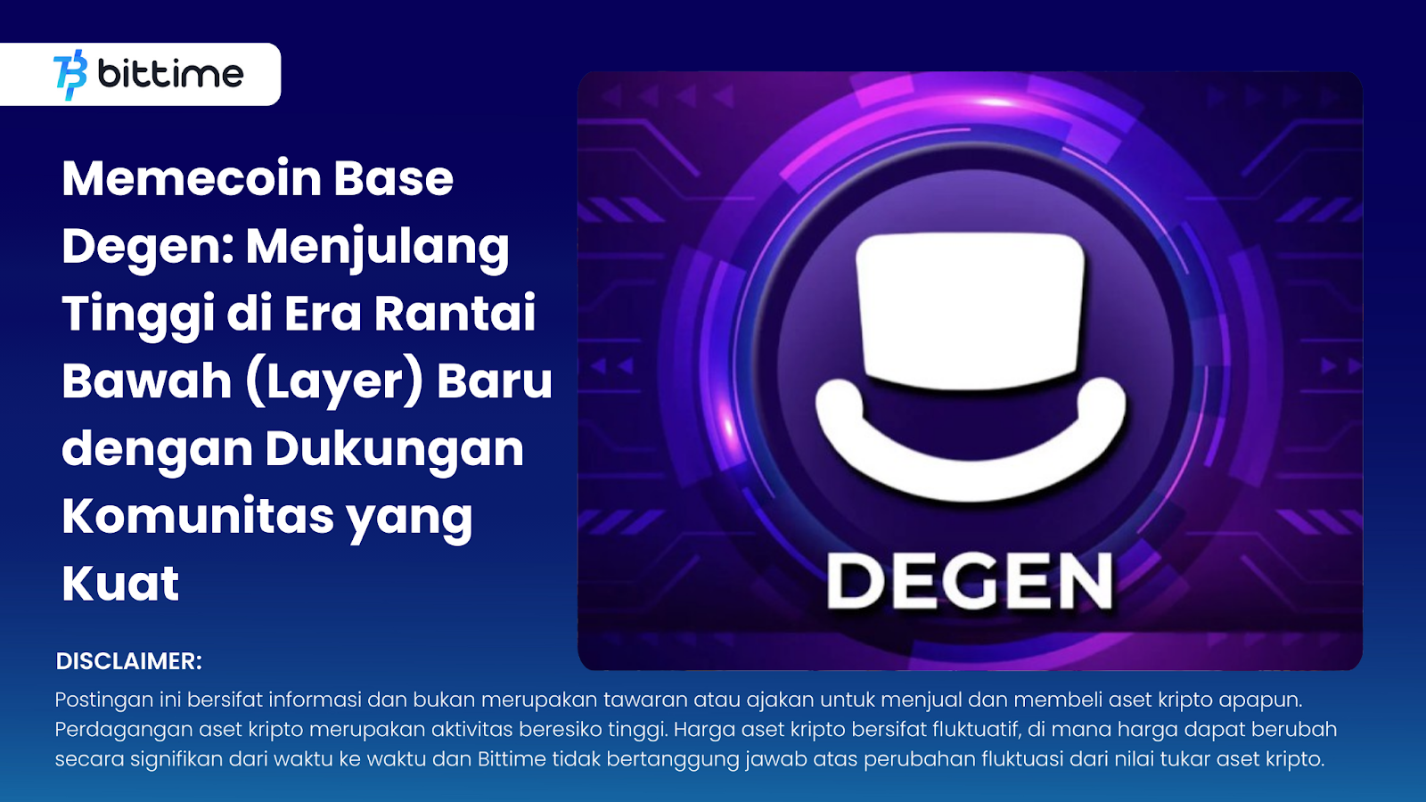 Memecoin Base Degen: Menjulang Tinggi di Era Rantai Bawah (Layer) Baru  dengan Dukungan Komunitas yang Kuat – Bittime