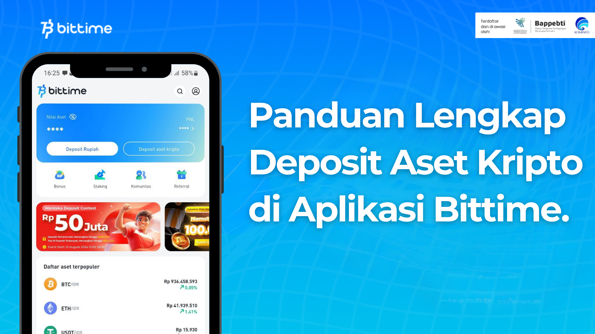 Panduan Lengkap Deposit Aset Kripto Di Aplikasi Bittime Bittime