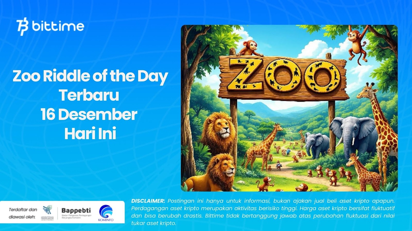 Zoo Riddle of the Day Terbaru 16 Desember Hari Ini