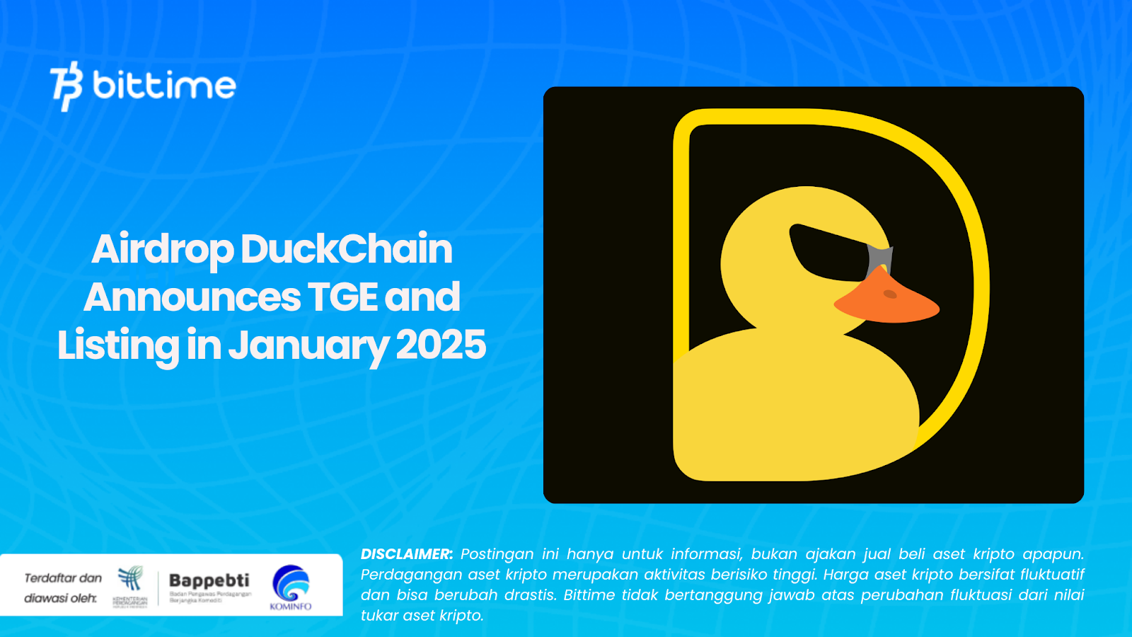 Airdrop DuckChain Announces TGE and Listing in January 2025 Bittime