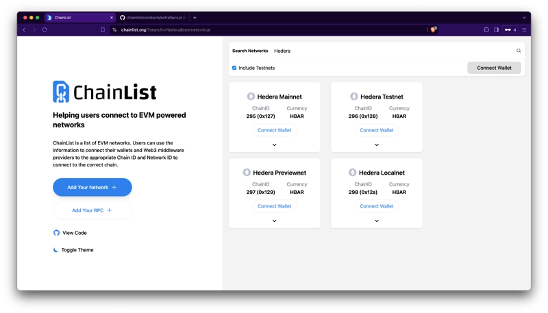 How to Connect Hedera to MetaMask Wallet Via ChainList.webp