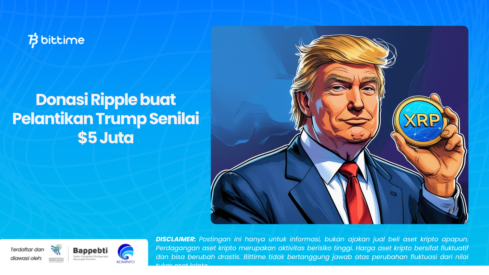 Donasi Ripple buat Pelantikan Trump Senilai $5 Juta
