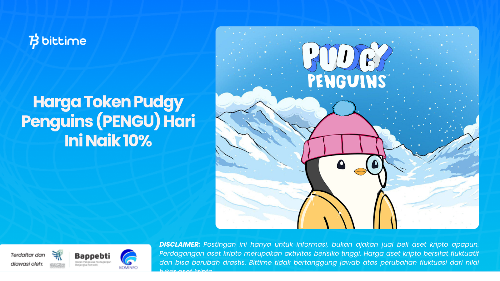 Harga Token Pudgy Penguins (PENGU) Hari Ini Naik 10%
