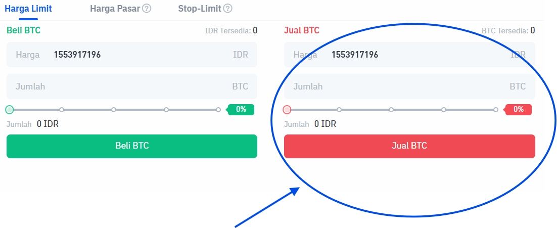 Jual BTC di Bittime