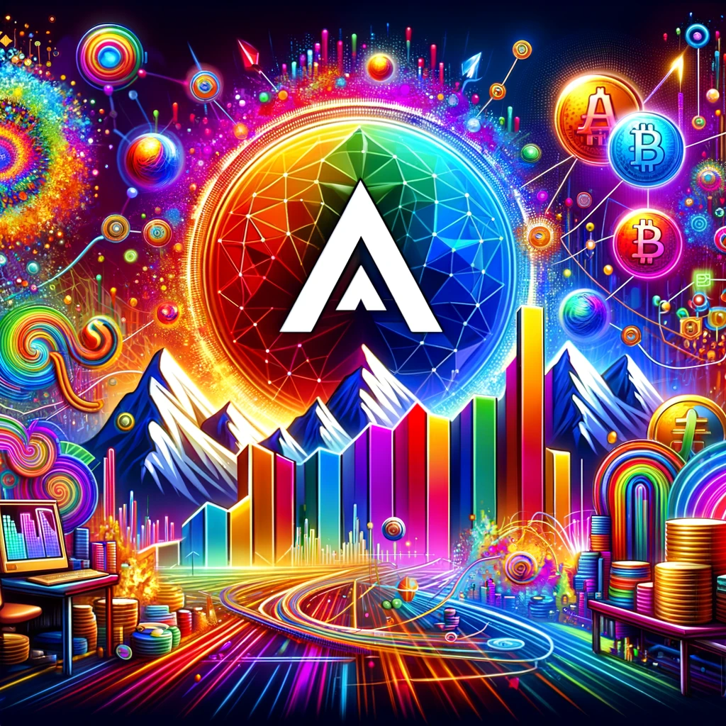 DALL·E 2024-01-08 20.35.10 - A vibrant and colorful illustration representing the price prediction for Avalanche (AVAX) in 2024. The design should feature the Avalanche logo centr.png