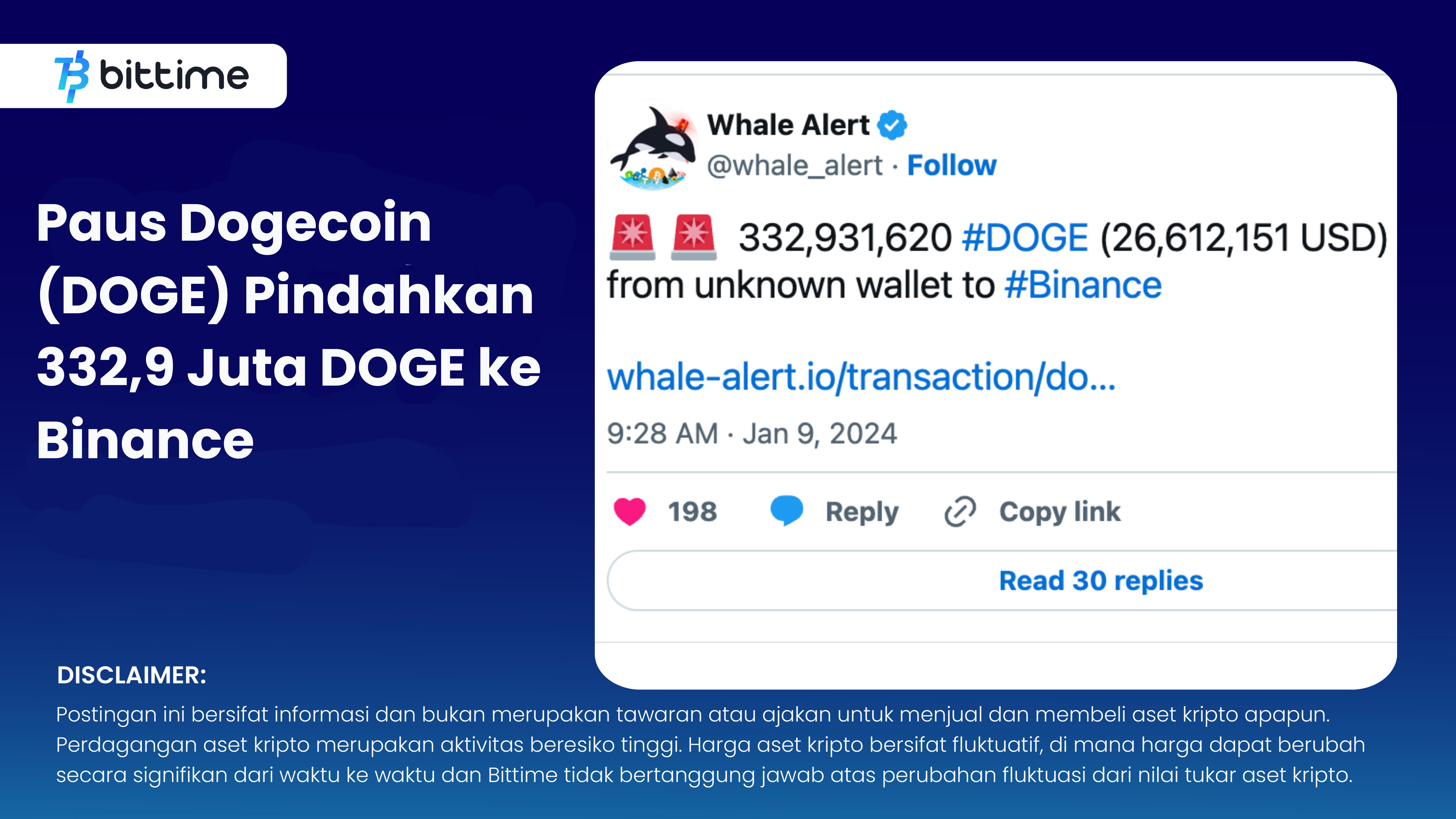 Paus Dogecoin (DOGE) Pindahkan 332,9 Juta DOGE ke Binance.png