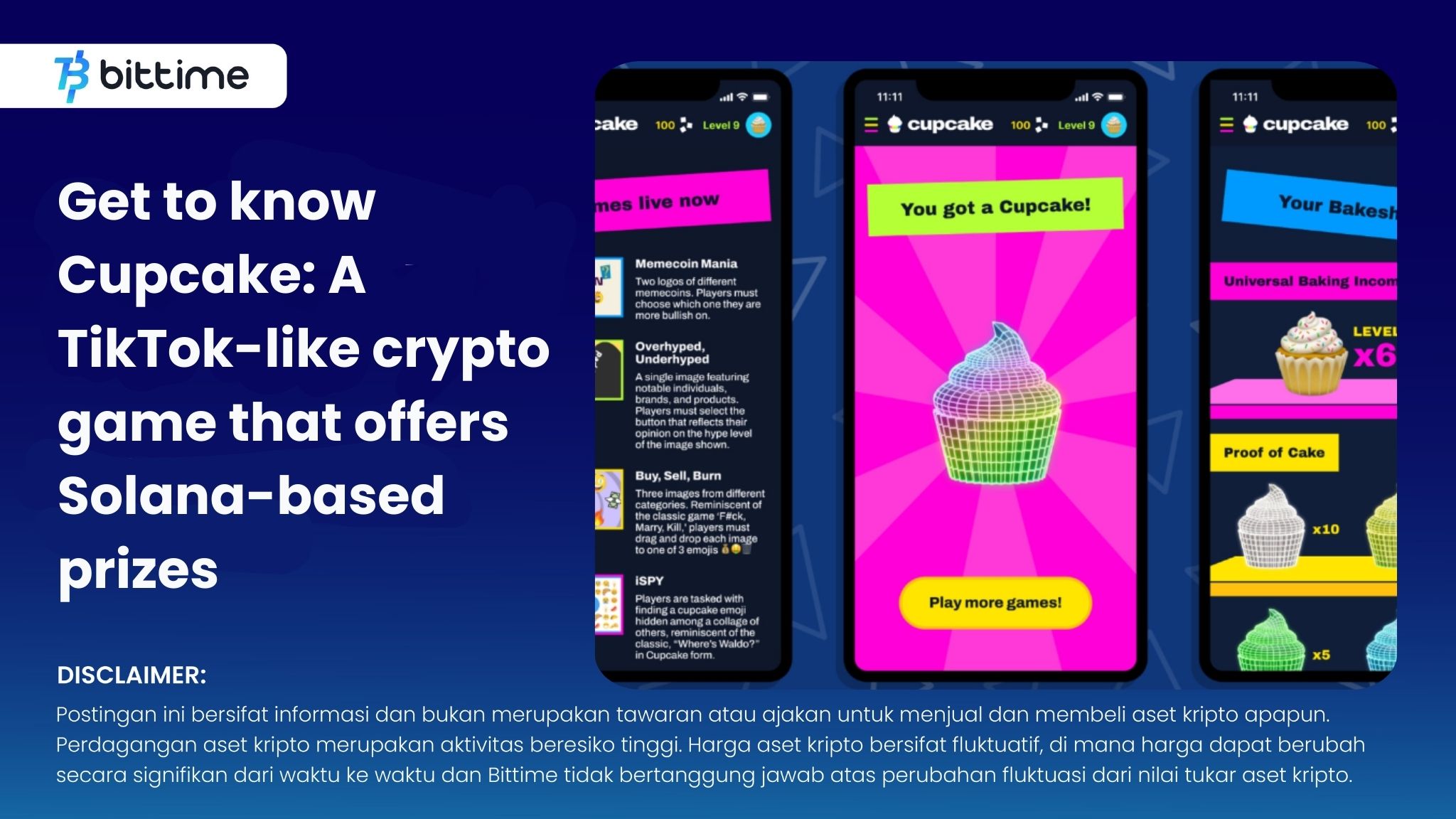 Get to know Cupcake: A TikTok-like crypto game that offers Solana-based  prizes – Bittime