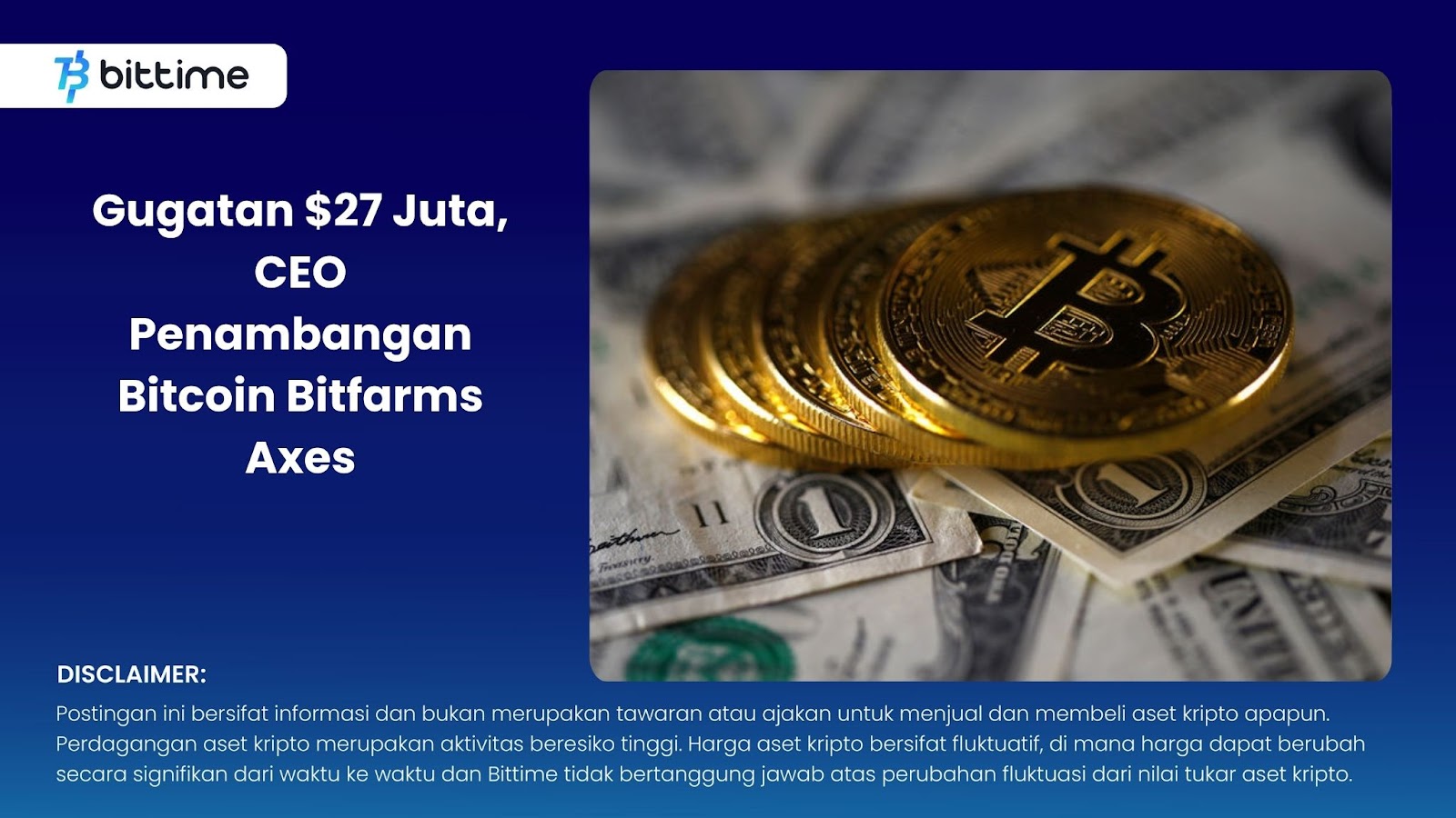 Gugatan $27 Juta, CEO Penambangan Bitcoin Bitfarms Axes