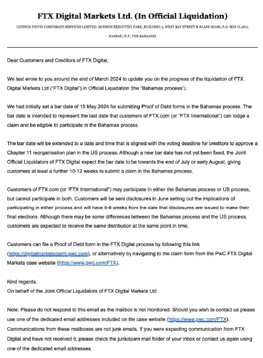 extension of FTX creditor claim submission