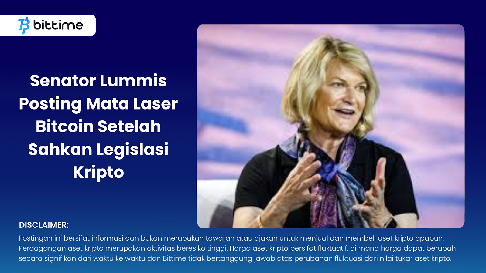 Senator Lummis Posting Mata Laser Bitcoin Setelah Sahkan Legislasi Kripto