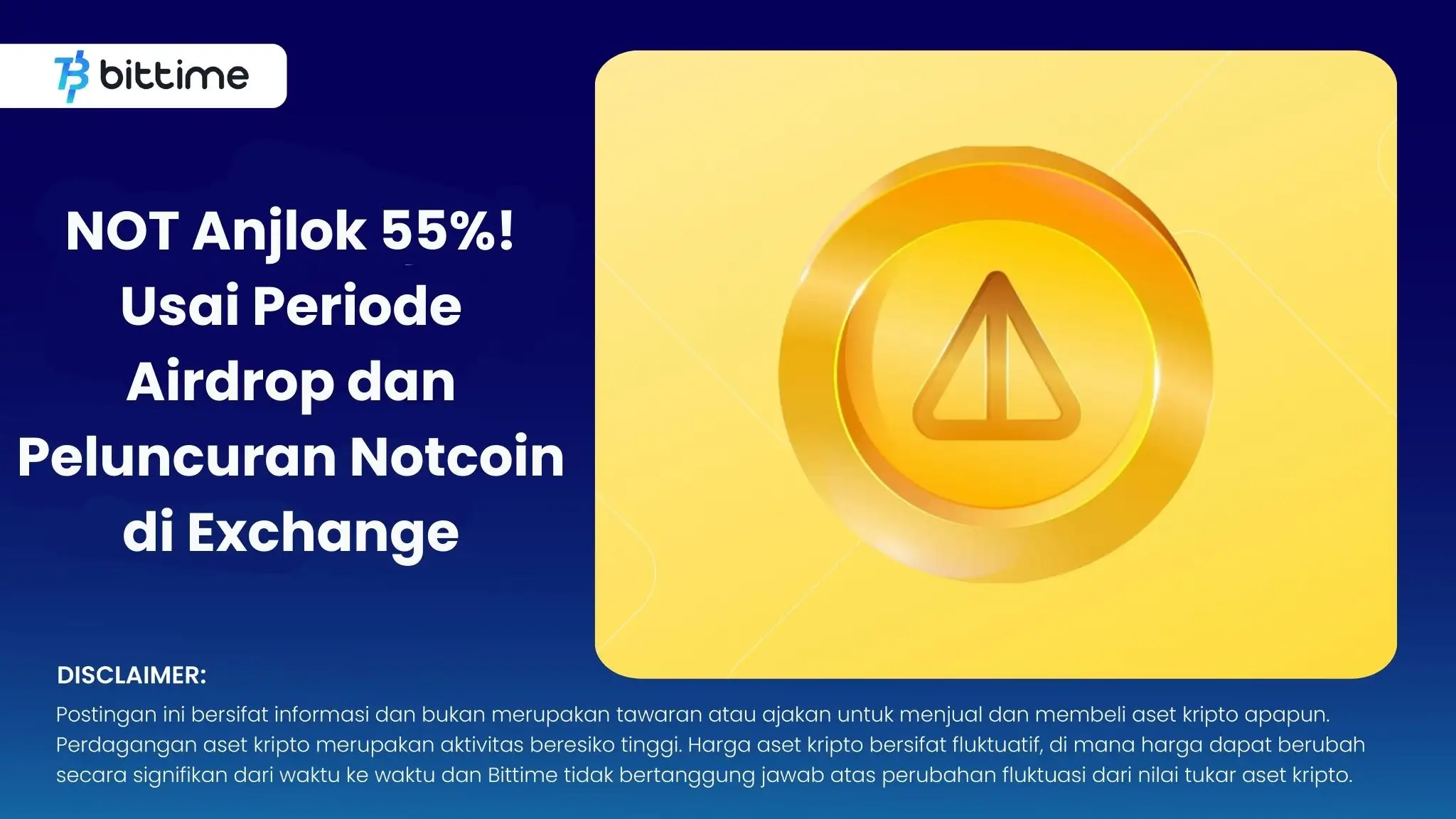 NOT Anjlok 55%! Usai Periode Airdrop dan Peluncuran Notcoin di Exchange .webp