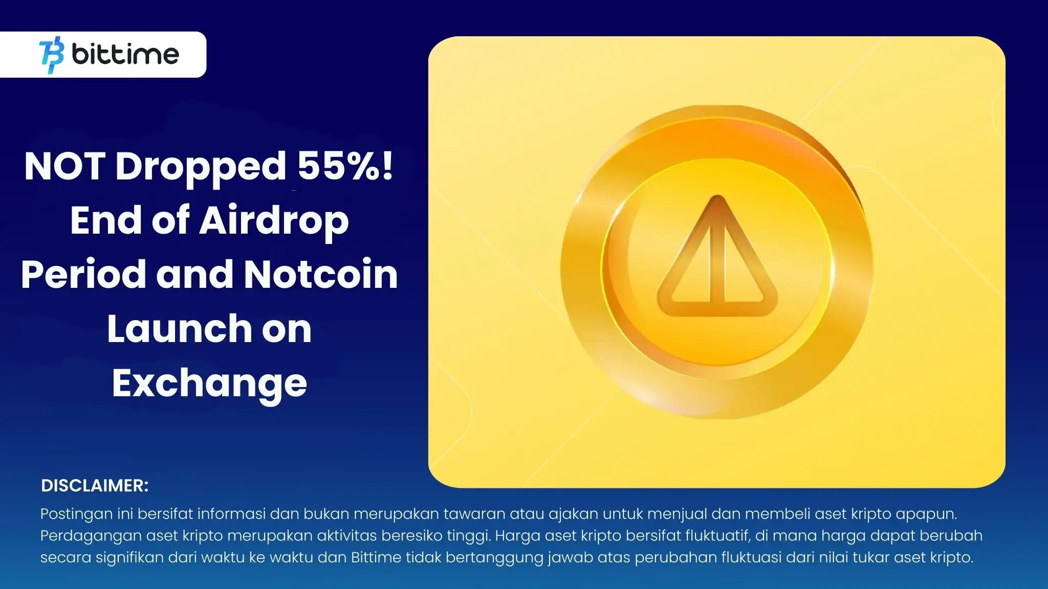 NOT Dropped 55%! End of Airdrop Period and Notcoin Launch on Exchange.webp