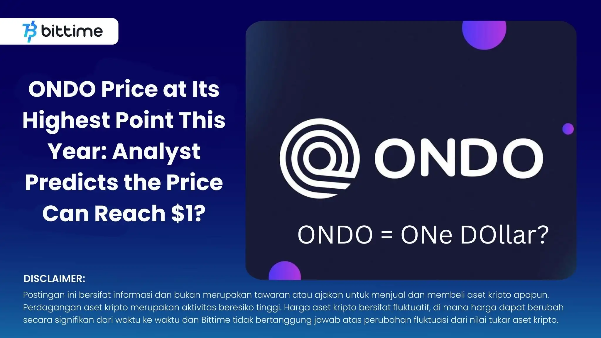ONDO Price at Its Highest Point This Year Analyst Predicts the Price Can Reach $1.webp