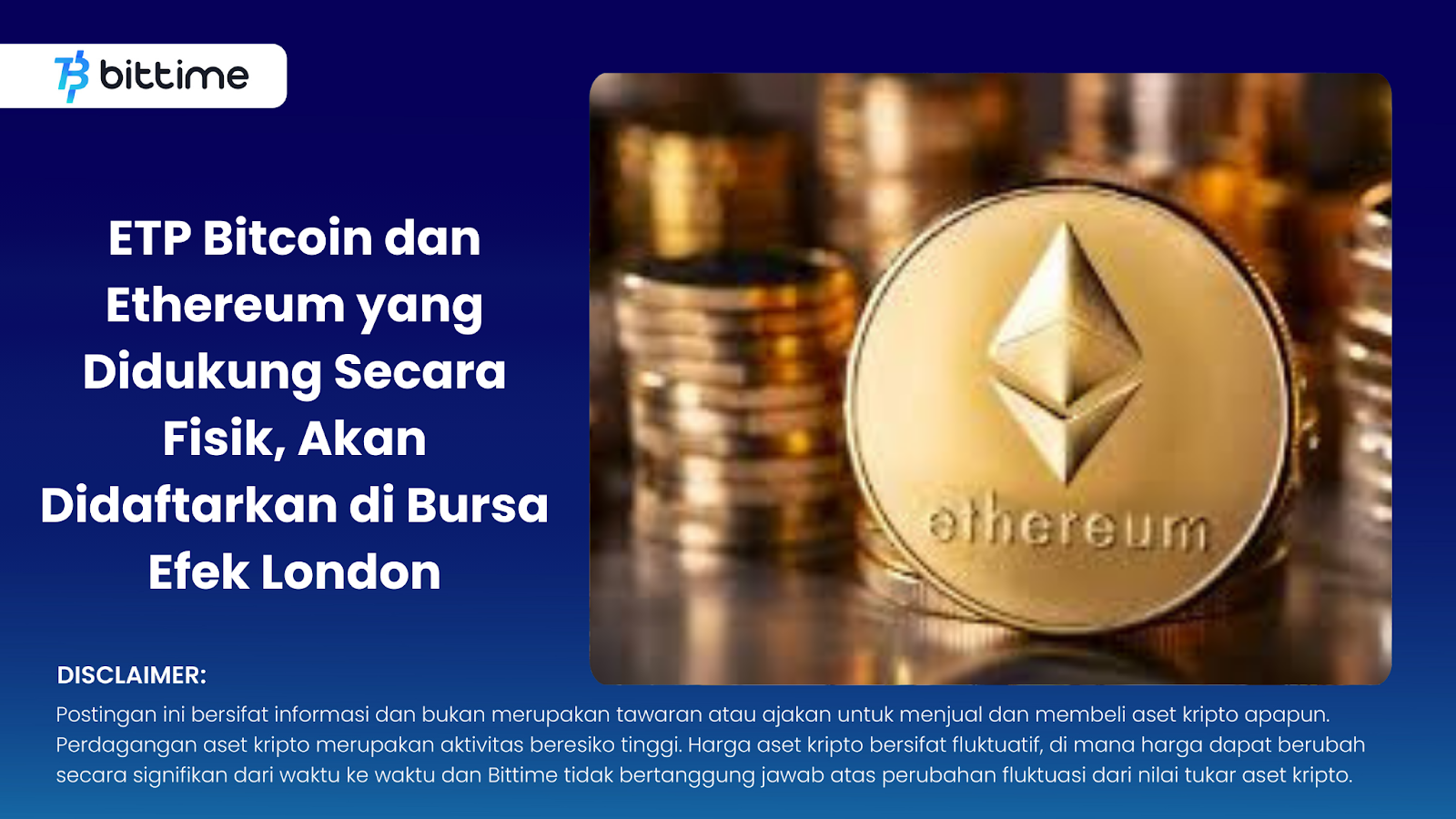 ETP Bitcoin dan Ethereum yang Didukung Secara Fisik, Akan Didaftarkan di Bursa Efek London
