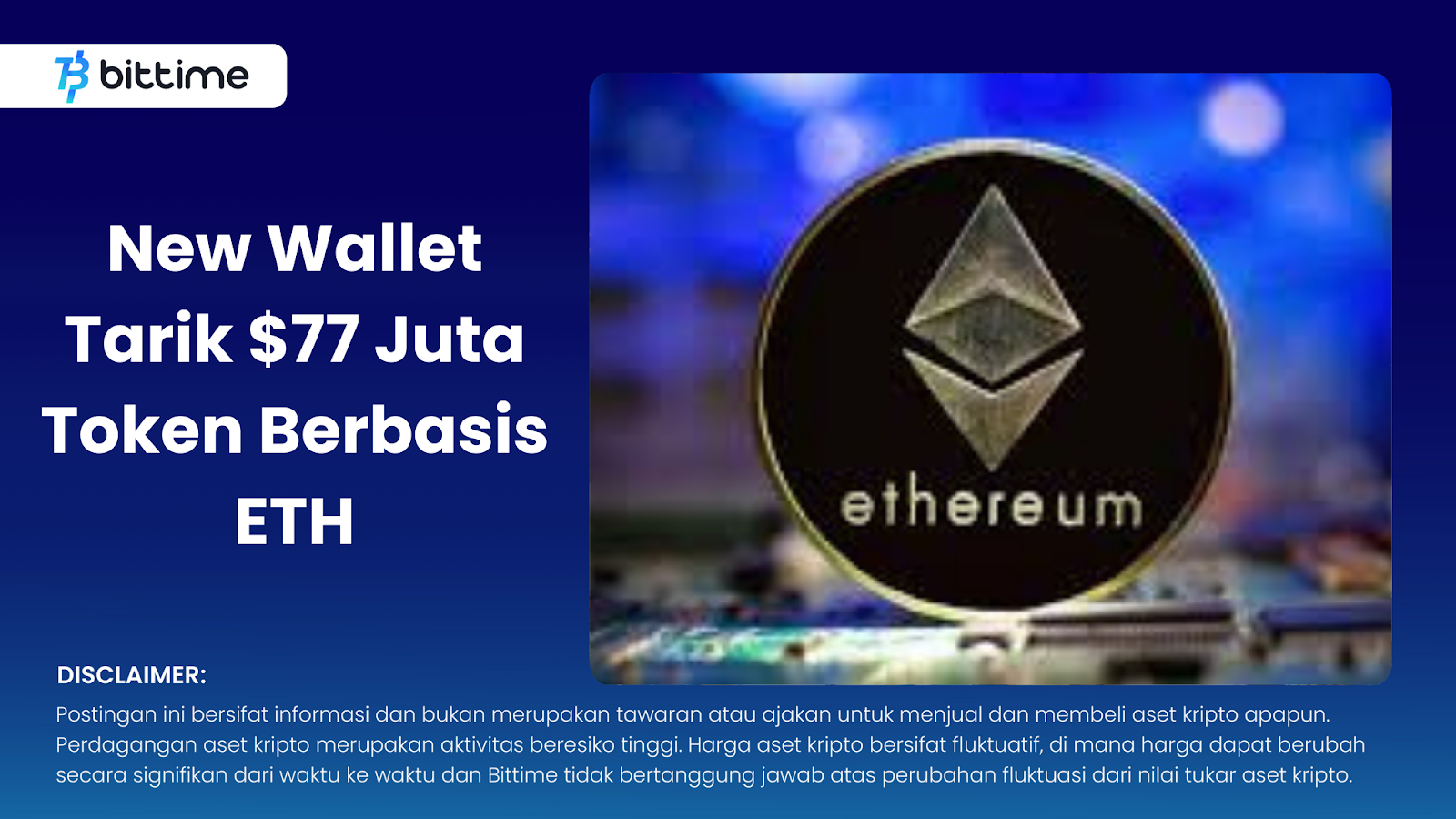 New Wallet Tarik $77 Juta Token Berbasis ETH
