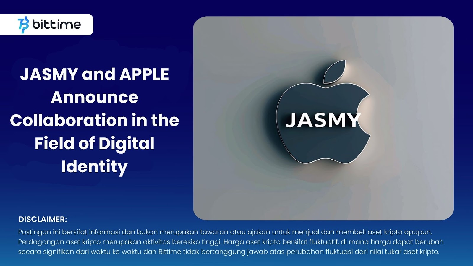 JASMY and APPLE Announce Collaboration in the Field of Digital Identity –  Bittime