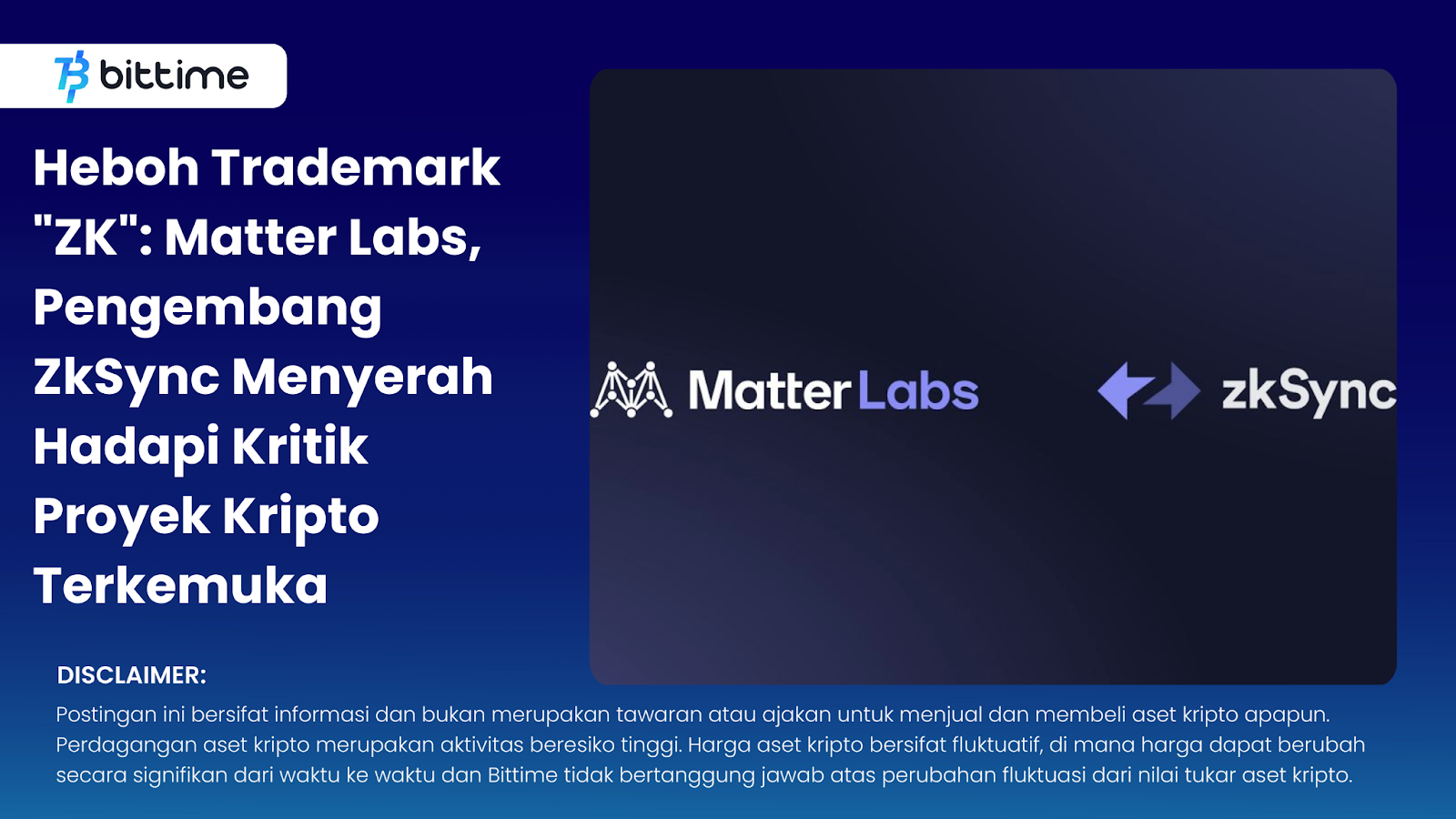 "ZK" Trademark Splashy: Matter Labs, ZkSync Developers Surrender in the Face of Prominent Crypto Project Criticism