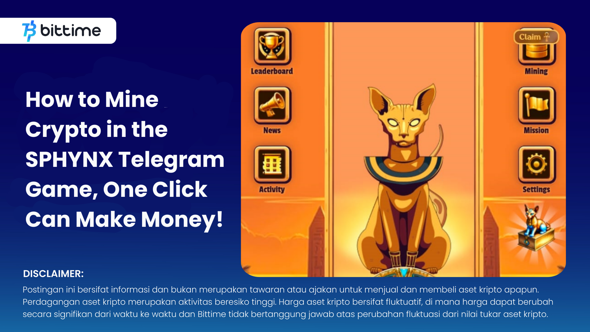 How to Mine Crypto in SPHYNX Telegram Game, One Click You Can Earn Money! –  Bittime